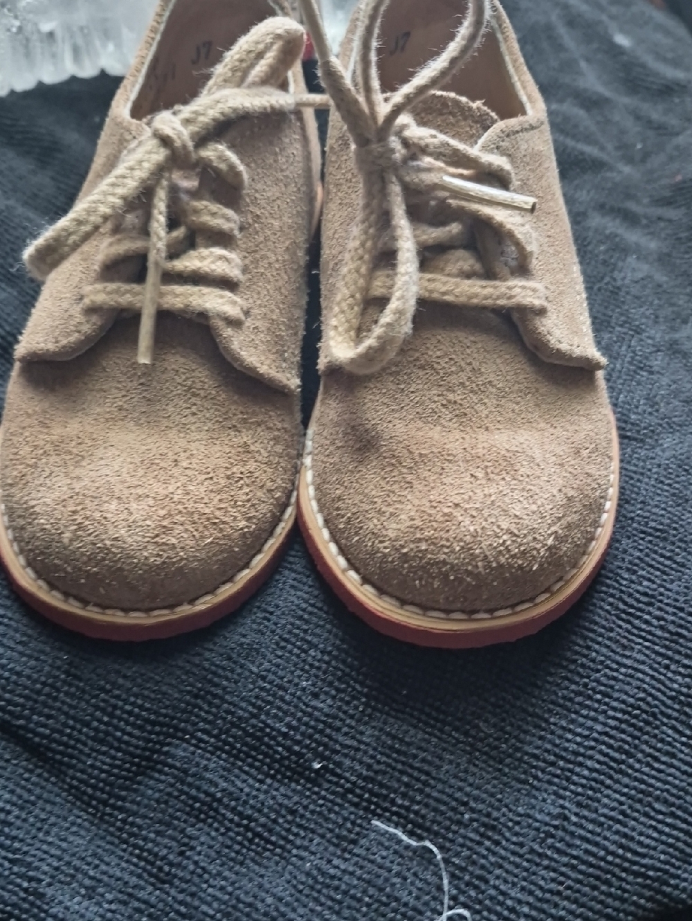 Hush Puppies Kids Taupe Suede Lace-Up Shoes